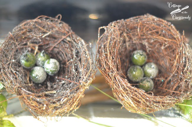 Green eggs in nests | cottage at the crossroads