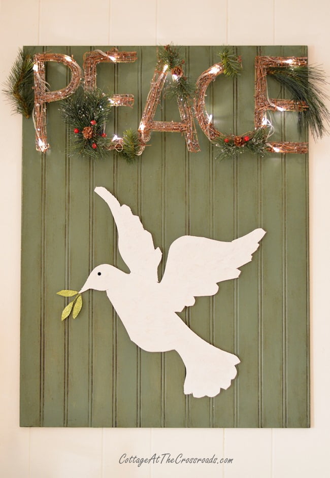 A peaceful christmas mantel | cottage at the crossroads