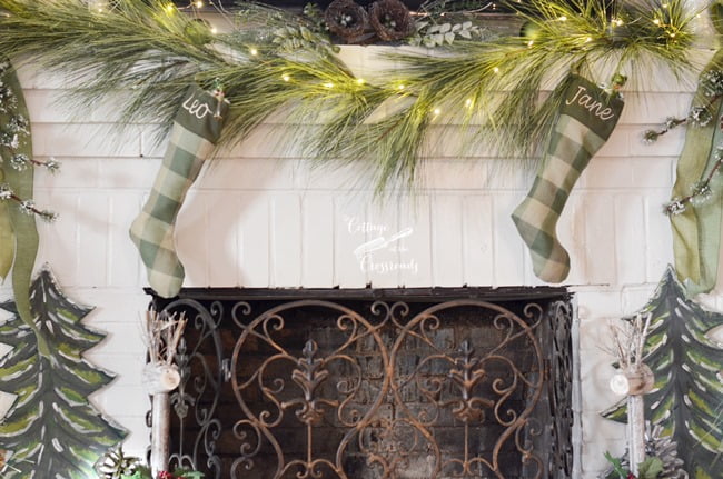 Green buffalo checked christmas stockings | cottage at the crossroads