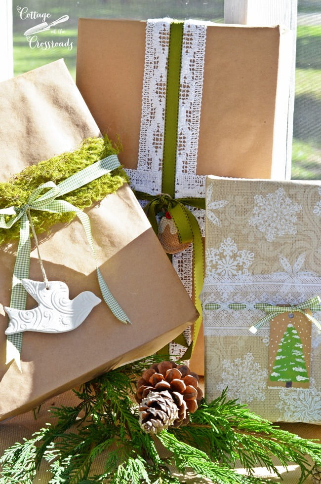 Pretty and easy gift wrap ideas | cottage at the crossroads