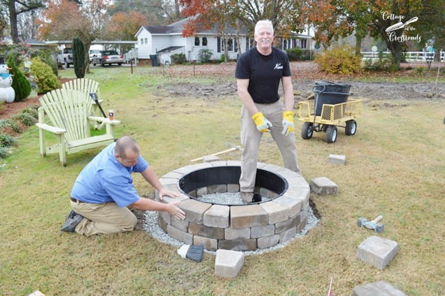 Our New Belgard Outdoor Fire Pit - Cottage at the Crossroads