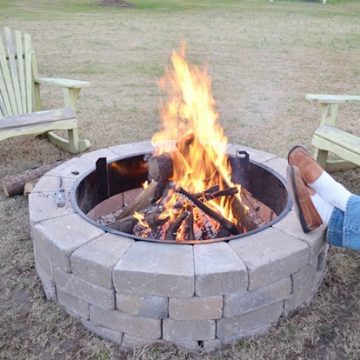 Our new belgard outdoor fire pit | cottage at the crossroads