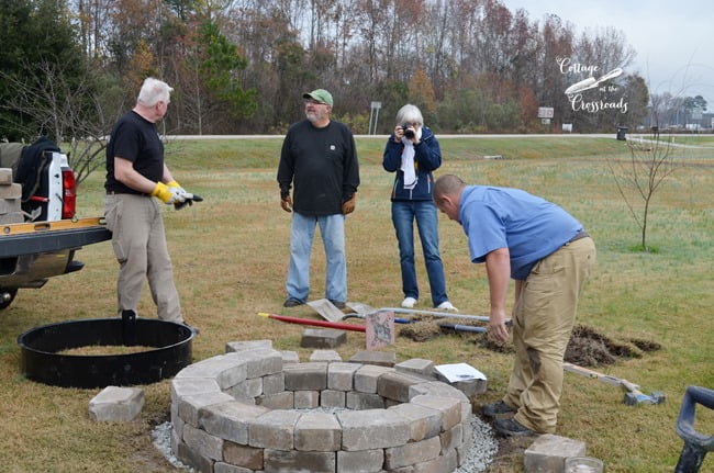 Installation of belgard fire pit