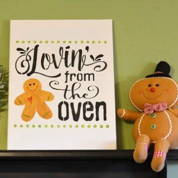 Gingerbread stenciled sign square