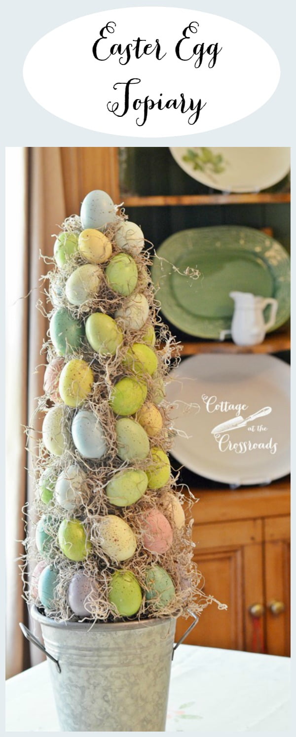 Easy to make diy easter egg topiary | cottage at the crossroads