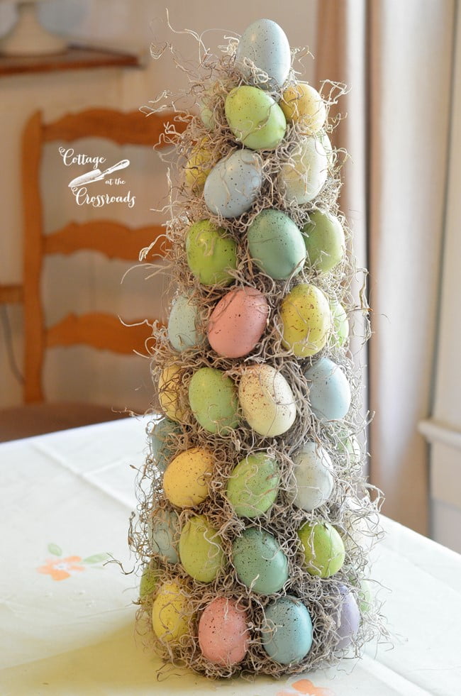 Easter eggs topiary tree | cottage at the crossroads