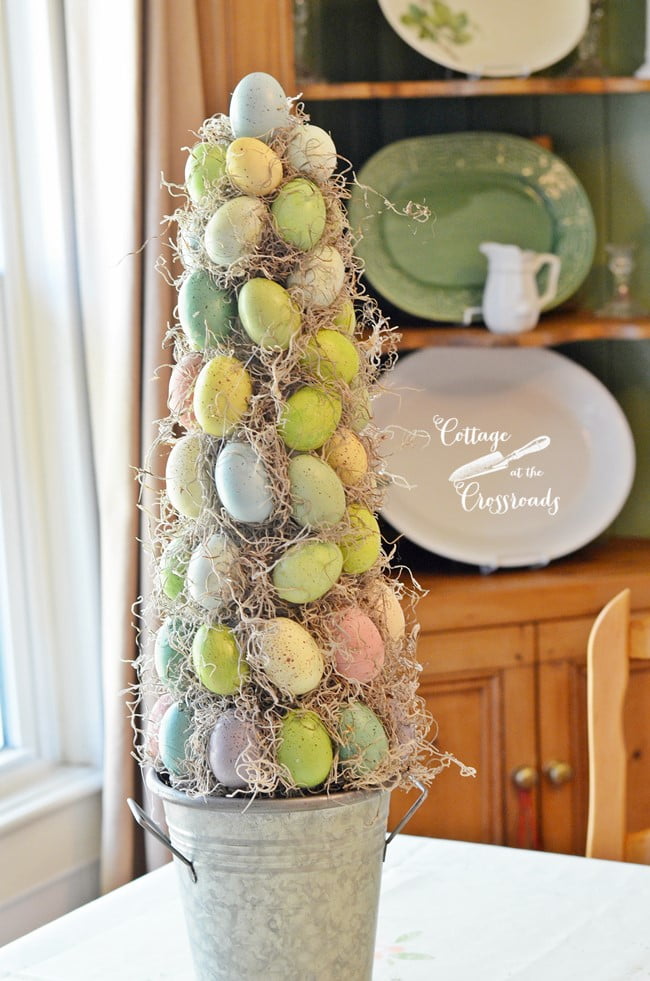 Easter egg topiary tree | cottage at the crossroads