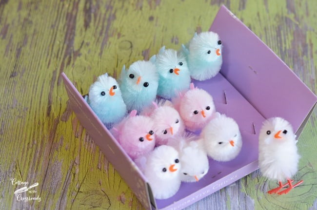 Fuzzy birds for the easter tree