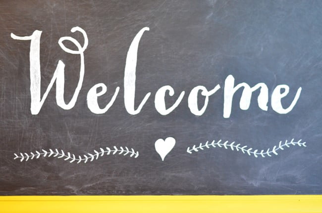 DIY Welcome Chalkboard Sign - Cottage at the Crossroads