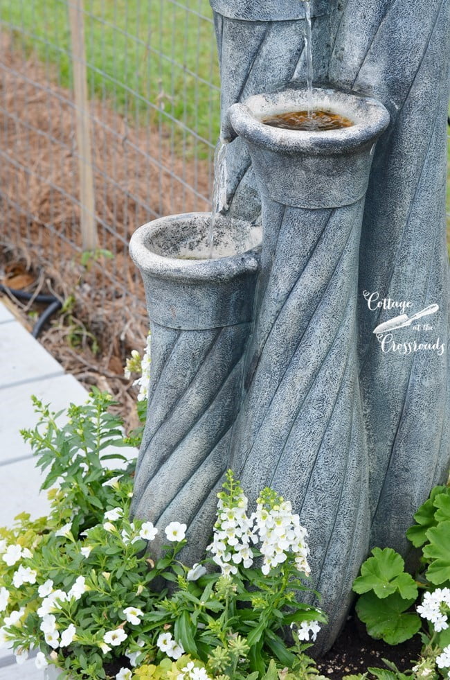 Galvanized tub fountain and planter