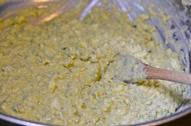 Garden pea fritter batter