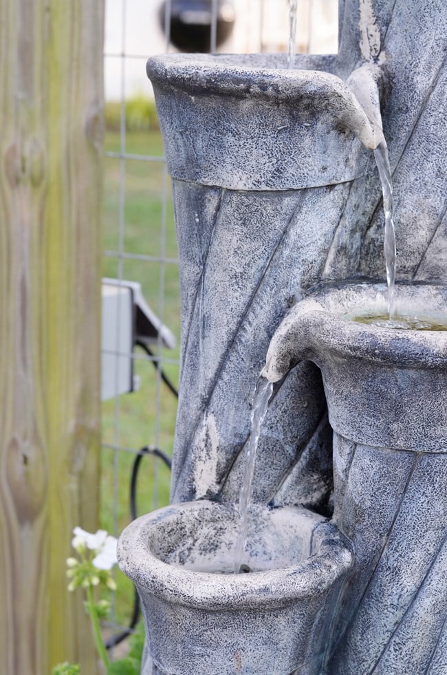 Galvanized tub fountain