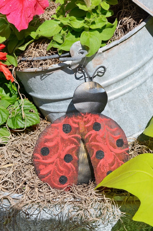 Ladybug garden ornament