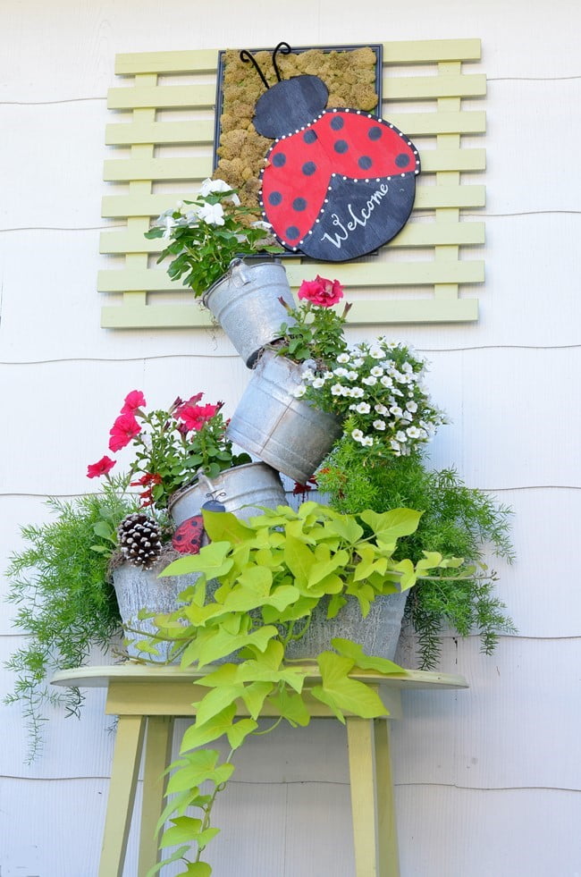 Summer topsy turvy planter