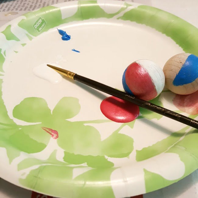 Painted miniature beach ball for a fairy garden