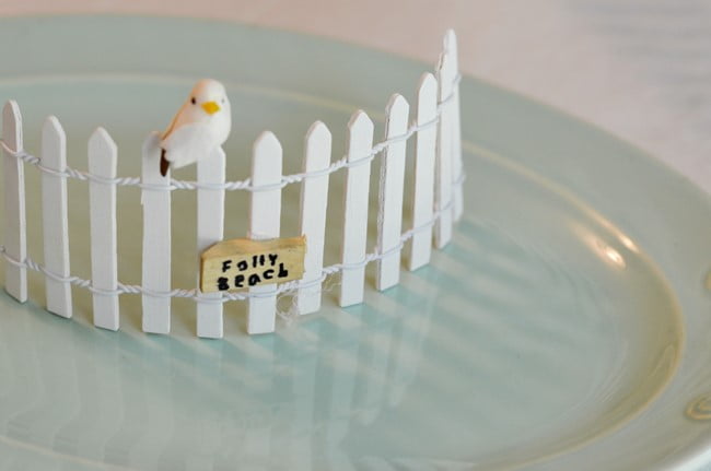 A fence for a beach fairy garden