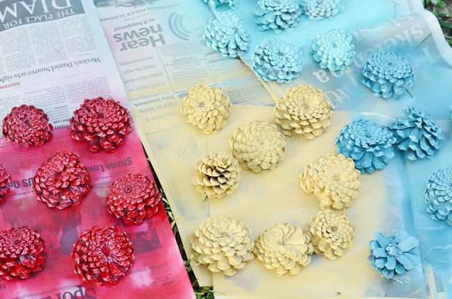 How To Make Pine Cone Flowers Painted