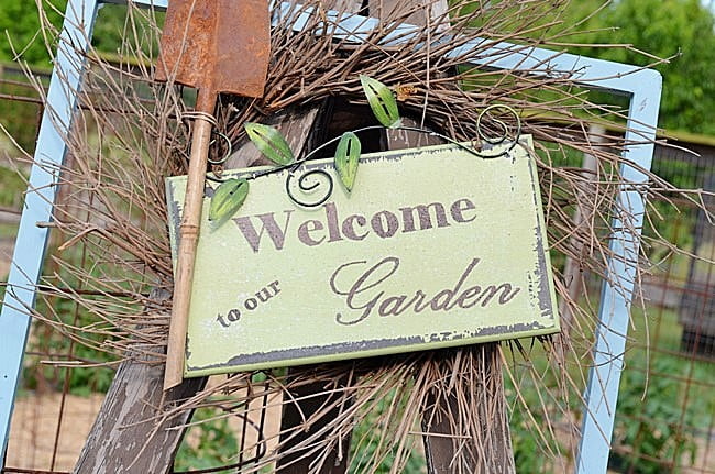 Welcome to our garden sign