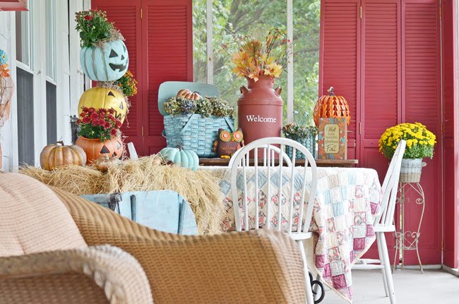 Fall porch | cottage at the crossroads