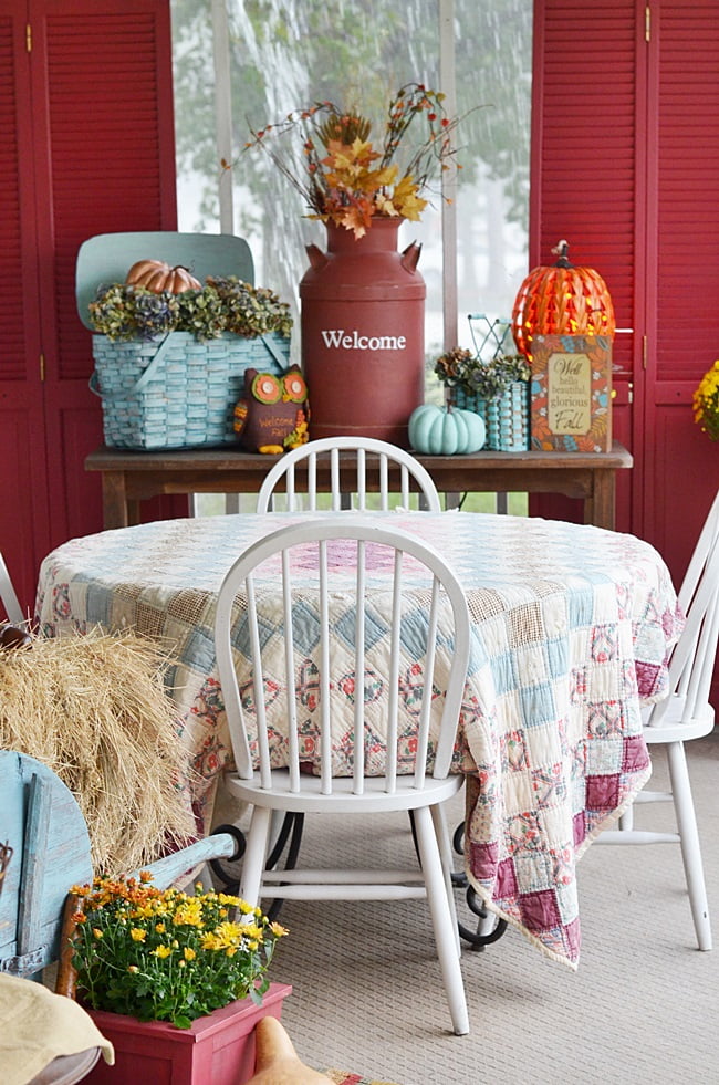 Fall porch | cottage at the crossroads