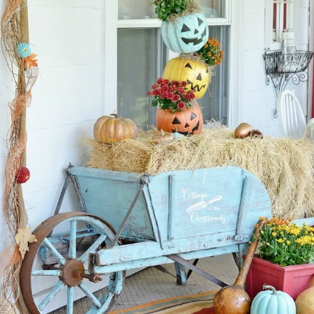 Festive Fall Porch 2016 - Cottage at the Crossroads