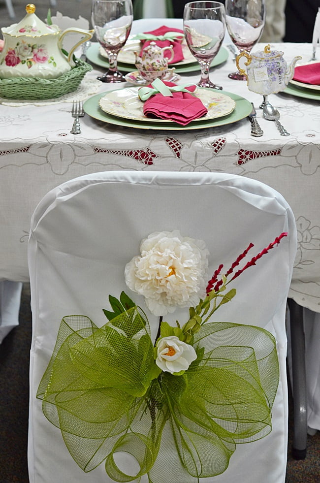 Chair covers at a fundraiser