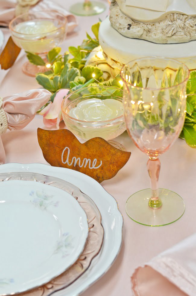 Angel tablescape at a church fundraiser