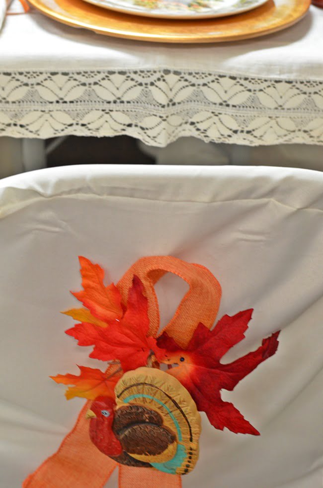 Chair cover at a thanksgiving table