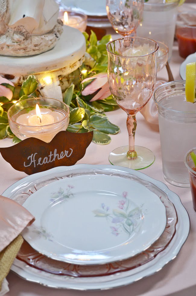 Angel themed tablescape