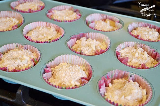 Apple banana pecan muffins with streusel topping | cottage at the crossroads