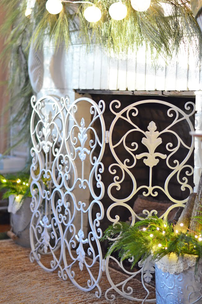 Painted fireplace screen | cottage at the crossroads