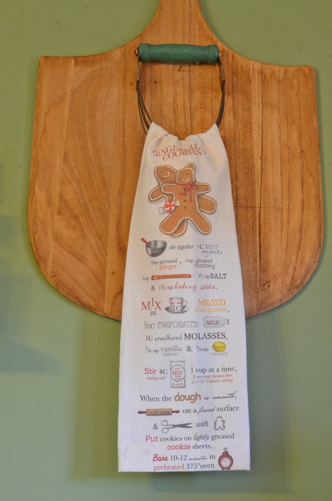 Gingerbread recipe on a kitchen towel | cottage at the crossroads