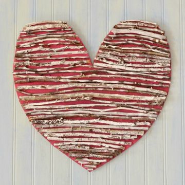 Rustic twig heart square