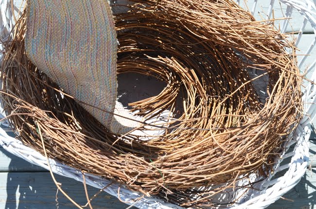 Large easter basket filled with grapevines as a filler | cottage at the crossroads