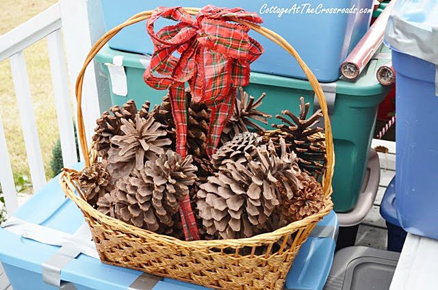 Large wicker basket turned into an easter basket | cottage at the crossroads