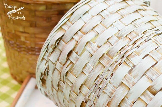 Painted wicker plant basket | cottage at the crossroads