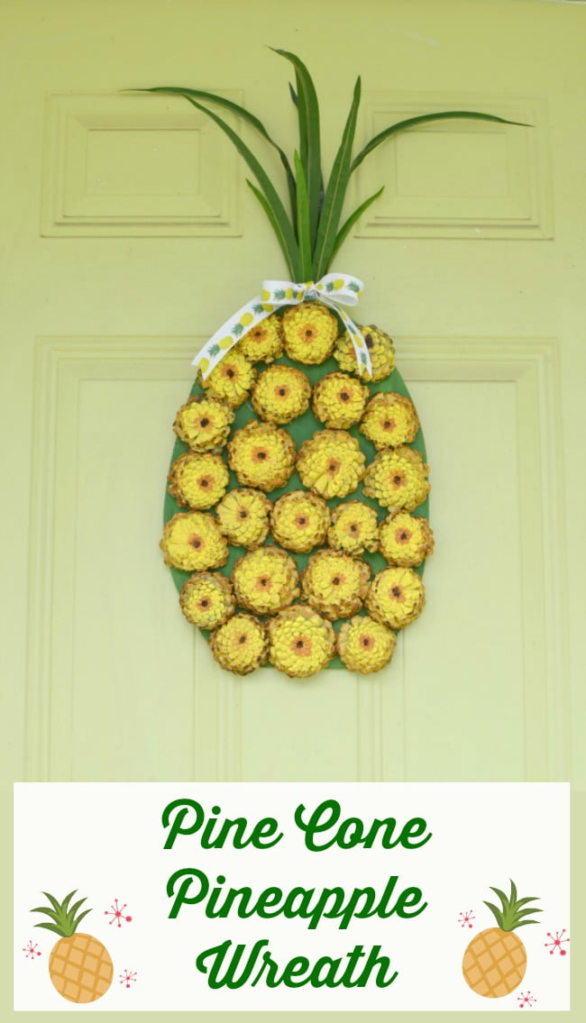 Make this welcoming wreath with painted pine cones!