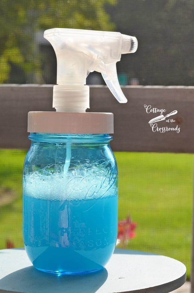 Diy shower cleaner in a mason jar