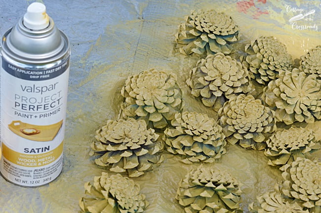 Painted pine cones