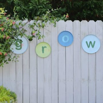 Diy garden grow sign made from burner covers