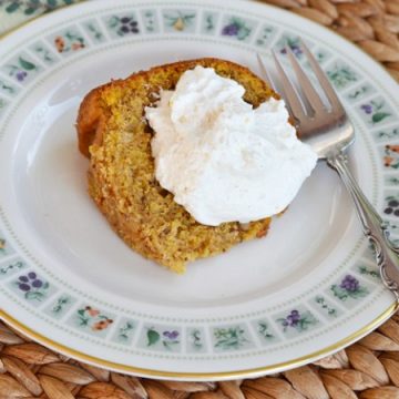 Delicious pumpkin pound cake perfect for fall