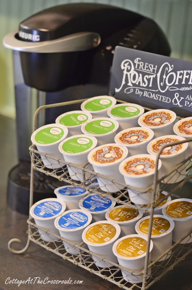 K-cup counter storage rack