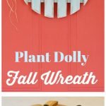 An old wooden plant dolly gets repurposed into a fall wreath