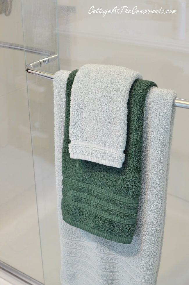 Hotel collection micro cotton towels used in a bathroom update