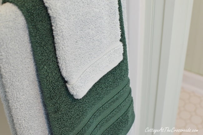 Hotel collection micro cotton towels used in a bathroom update