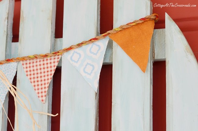 Bunting on a repurposed plant dolly