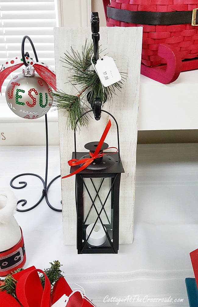 Hanging lantern at a church bazaar