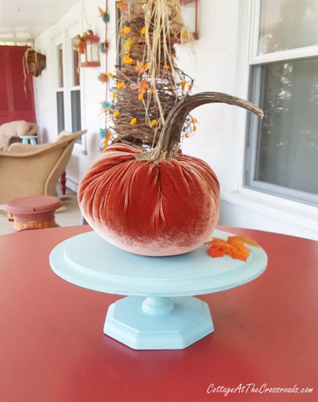 Handmade velvet pumpkin