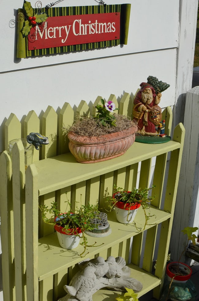 Outdoor wooden bookcase