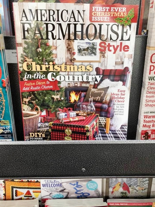 American farmhouse style magazine-first christmas edition